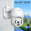 Wifi Outdoor PTZ Camera with Colored Night Vision Ip66 5x with 10 led lights