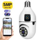 Mini PTZ Bulb Camera Dual Lens full HD with Bulb E27 Socket v380
