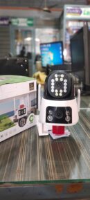 Ptz Wifi Outdoor Security 2 Camera Lens, 2 Screen, Color Night Vision Auto Tracking, Waterproof, (2+2) 4mp