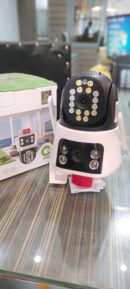 Ptz Wifi Outdoor Security 2 Camera Lens, 2 Screen, Color Night Vision Auto Tracking, Waterproof, (2+2) 4mp